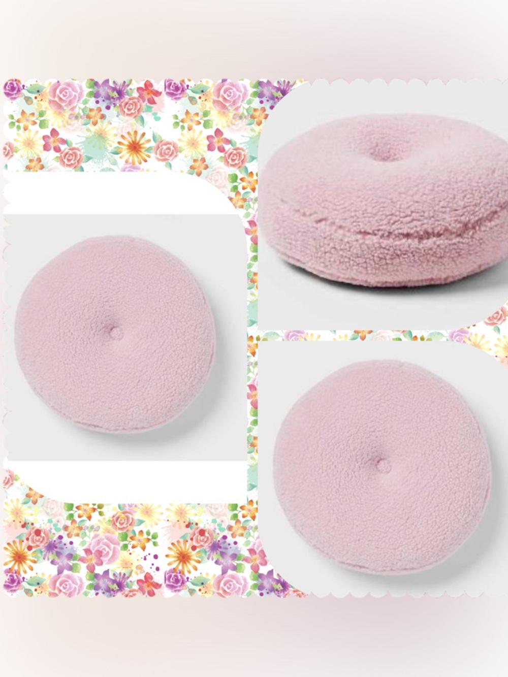 Set of 2 •Brand New •Soft pink sherpa throw pillows •Round Boucle 16"